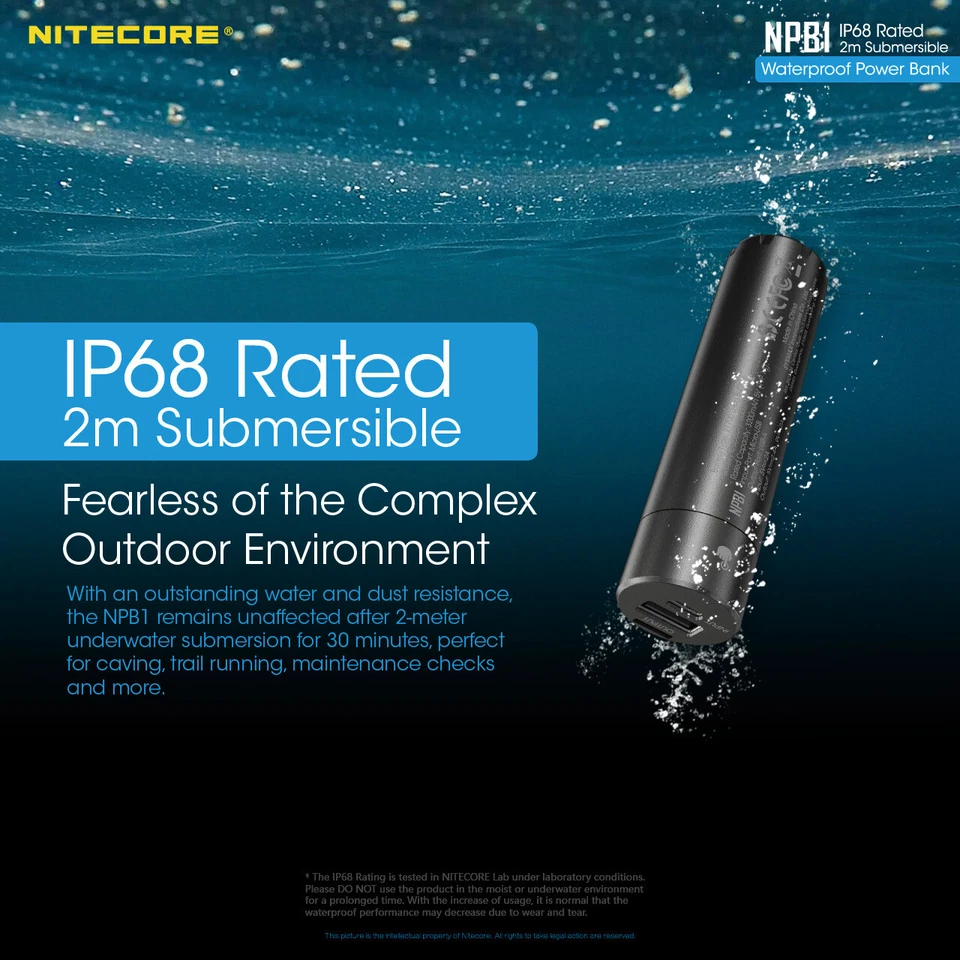 NITECORE NPB1 5000mAh Waterproof Power Bank with QC 3.0 Support - Image 2 of 4