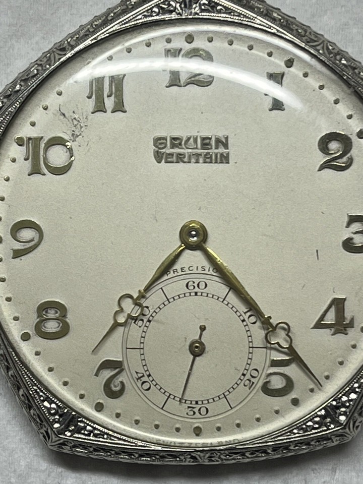 gruen pocket watch eBay