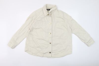 Zara Damen Jacke Beige Größe S Druckknopf