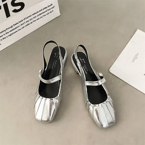 Woman Fashion Sandals Casual PU Low Rubber Rome Square heel Flat Back Strap Toe - Picture 36 of 55