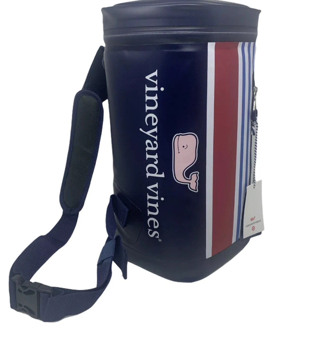 2019 Vineyard Vines For Target Sling Cooler Pink Whale Striped 10