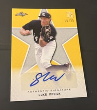LUKE MASIUK 2020 Leaf Perfect Game PG Gold Rookie AUTO #16/25 NORTHEASTERN