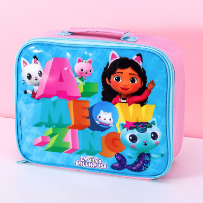 Gabby's Dollhouse Rectangular Insulated Lunch Box Bag for Boys and