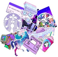 Purple Random Stickers Logo Vinyl Decal Non Repeating Fun Humor Pack Lot 50pcs