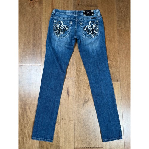 Miss Me Denim Skinny Jeans Strassverzierung Y2K Damen Größe 28 JP60735 - Bild 2 von 9