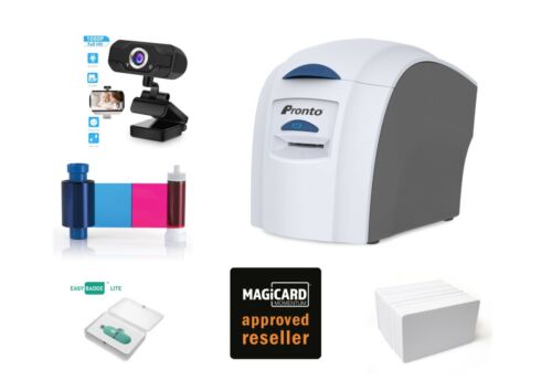 Plastic ID Card Printer Magicard Pronto Plastic Card Printer Starter Bundle - Picture 1 of 4