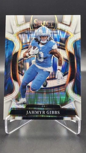2025 Panini Select Concourse Jahmyr Gibbs White Shock Prizm #71 744/799  Lions