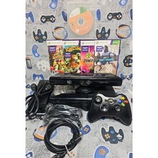Microsoft Xbox 360 E Console BLACK Wireless Controller W/5 GAMES  KINECT