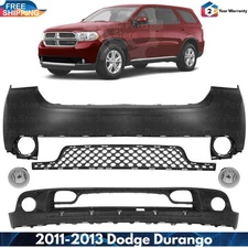 Front Bumper Cover Fascia & Fog Light Assembly Kit For 2011-2013 Dodge Durango