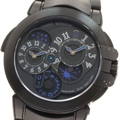 HARRY WINSTON Ocean Dual Time Black Edition OCEATZ44ZZ007 Automatic Men's_943484