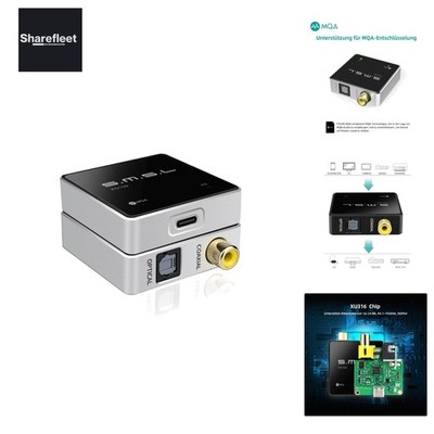 SMSL 2024 192kHz USB zu Optischem Audio Adapter, XMOS XU316 Typ-C USB zu SPDI...