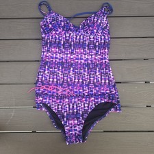 TYR Women's Purple/pink Geometric Brooke Tank Matchinh Bikini Sz S New Sample