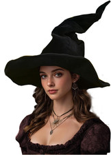 Black Witch Hat Halloween 24 Inch Wicked Witches Hats for Women Witches Costume