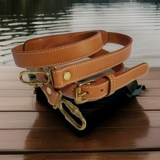 Vachetta Tan Leather Crossbody Bag Strap Brass Clip Replacement Shoulder 2-Piece