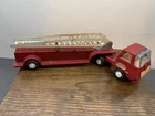 Vintage 70's Tonka Pressed Steel Fire Truck & Ladder Trailer Toy
