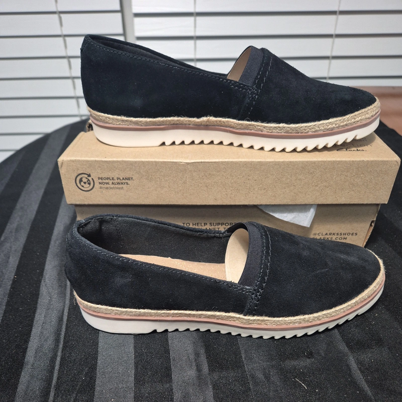 Scarpe slip on Clarks Collection in pelle Marie Sail Nero 7 Medium