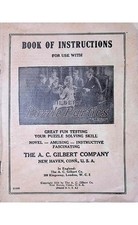 A.C. Gilbert Puzzle Parties 1920 Instruction Booklet Erector Set New Haven CT