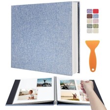 Large Photo Album Scrapbook Holds 4x6, 8x10 Pictures, Self-Adhesive Pages for