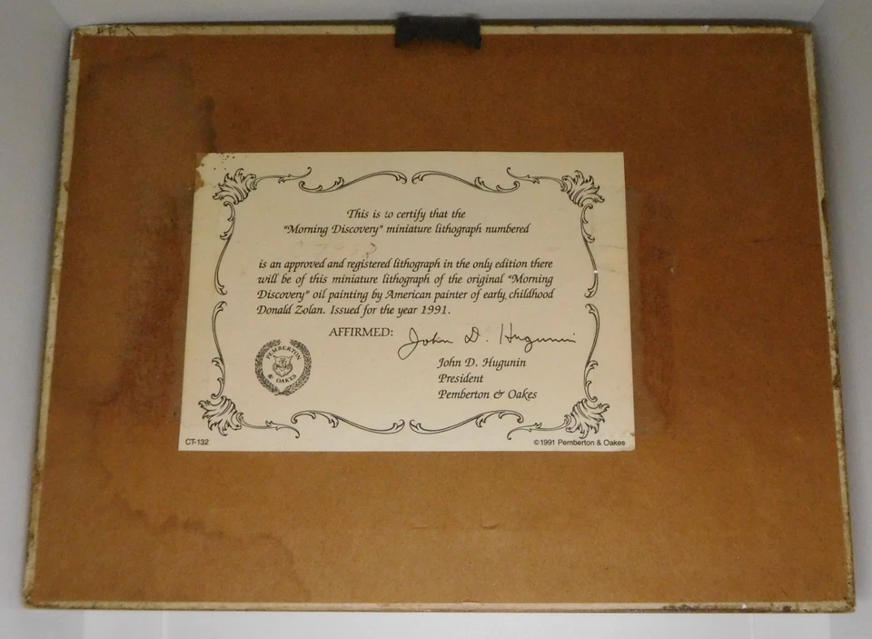 Lote de 2 Litografías Miniatura Donald Zolan - Enmarcadas Oro Ornamentado - 1991 Limitadas Foto 3 de 4