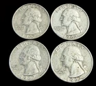LOT OF 4 - 1962 D WASHINGTON QUARTERS 90% SILVER AS SHOWN