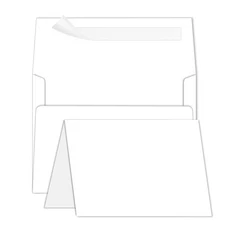 Blank Note Cards and Envelopes 5 x 7 Folded Cardstock and A7 Envelopes Self S...