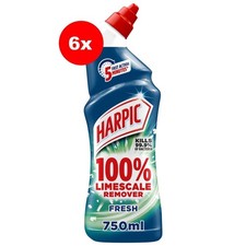 6 x Harpic 100% Limescale Remover Fresh Toilet Cleaner 750ml 3.78 per litre