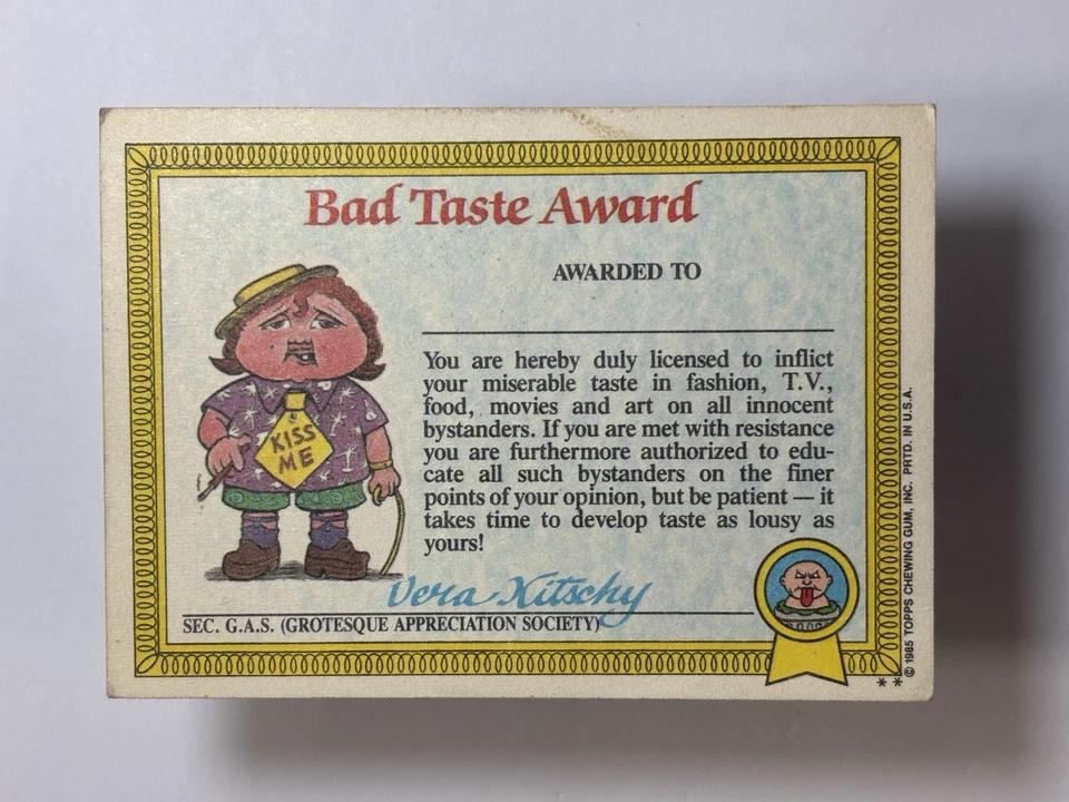 1985 Topps Garbage Pail Kids GPK - Series 1 #9b DRUNK KEN -Matte (VG) See PICS! - Image 4 of 4