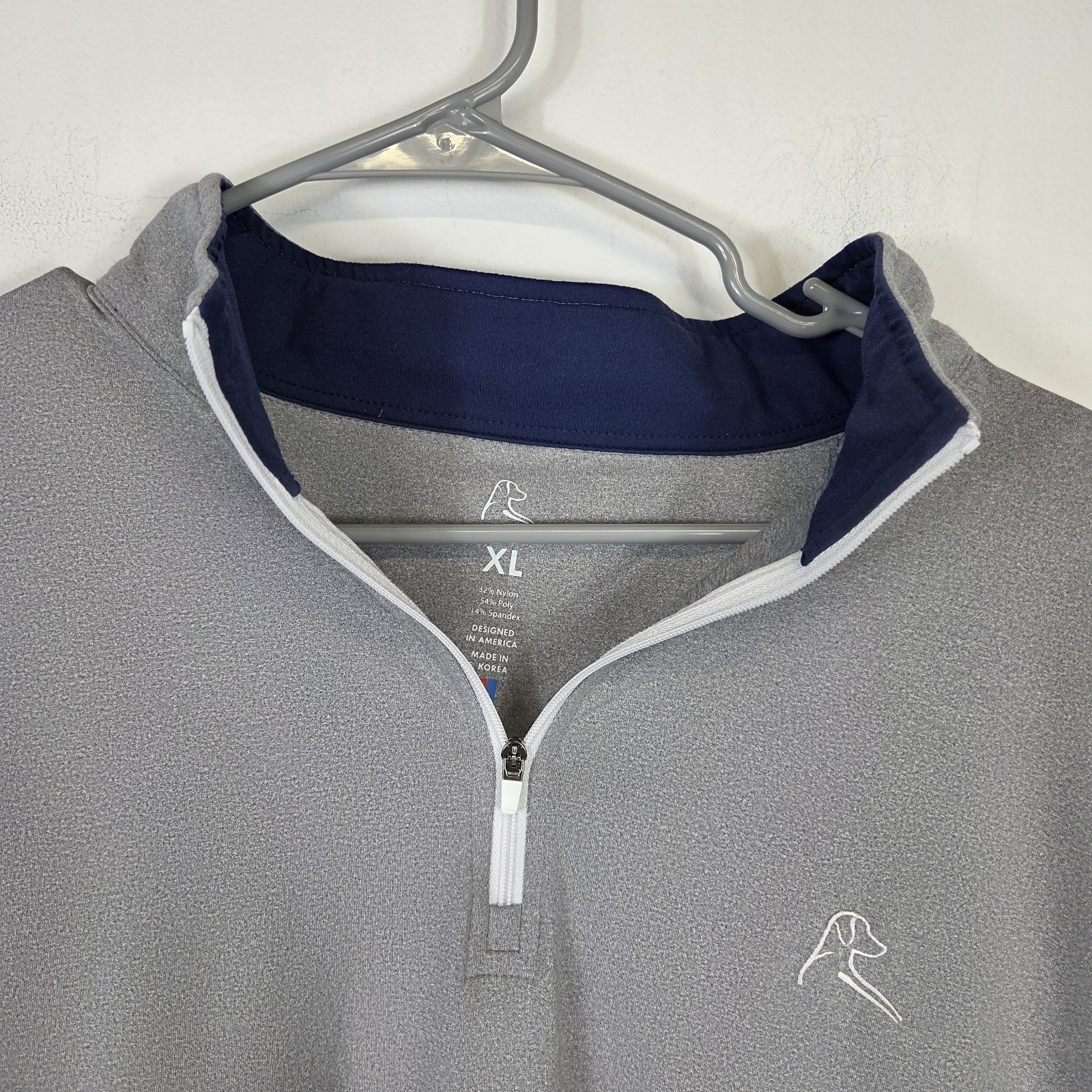 Rhoback Solid Performance 1/4 Zip Gray 1/4 Zip Pu… - image 3