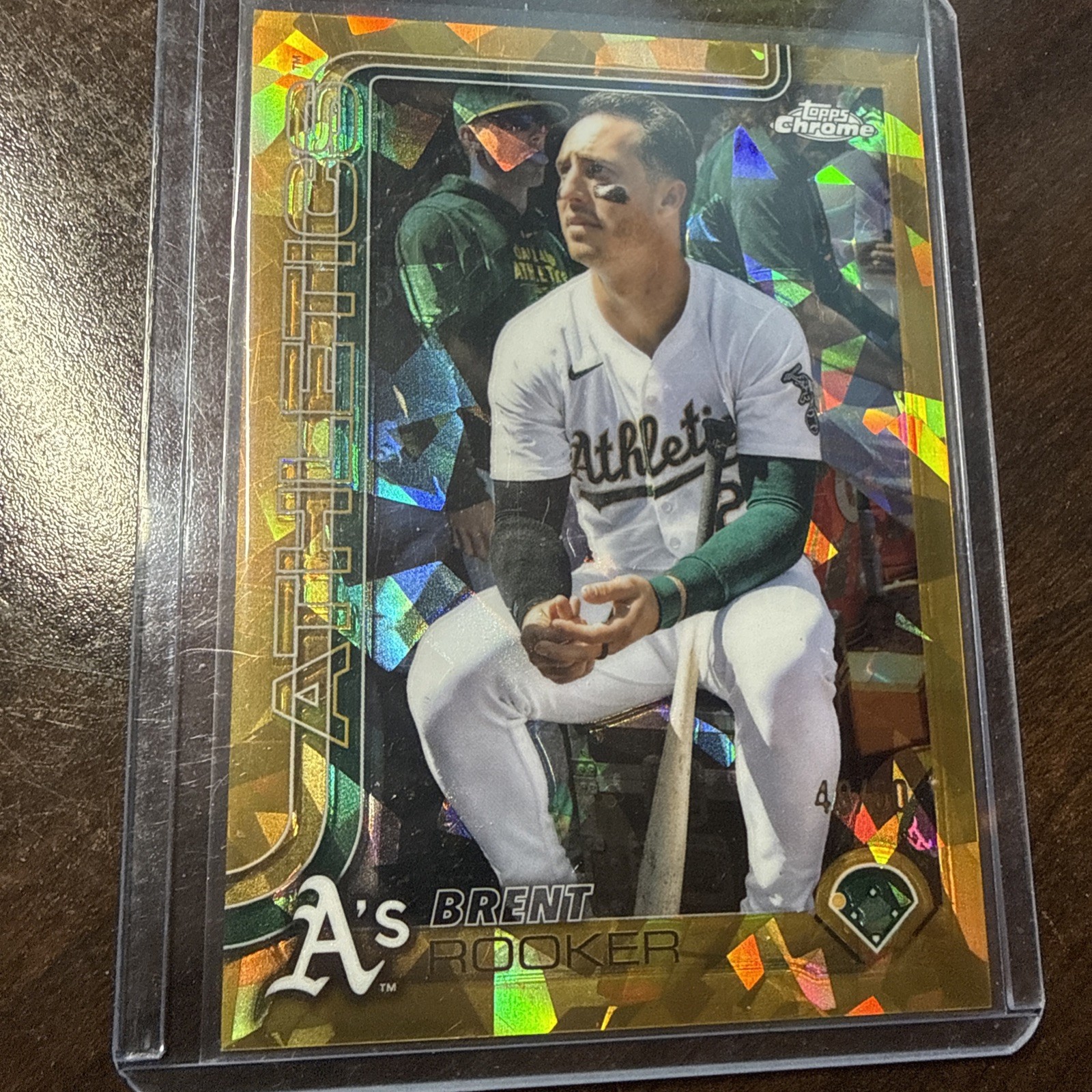 2025 Topps Chrome Sapphire Brent Rooker Gold 48/50 Image Variation
