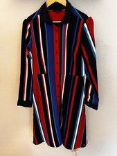 TOMMY HILFIGER Women’s Medium M Dress Long Sleeve Striped Tshirt Button Front