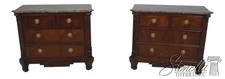 L69430: Pair HICKORY WHITE Marble Top Mahogany Chest Nightstands