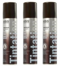 BL Kiss Tintation Temporary Color Spray Darkest Brown 2.82oz--THREE PACK