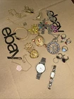 Vtg Costume Jewelry Lot Mixed Signed Avon Cameo Gold Filled GF Watch Estate