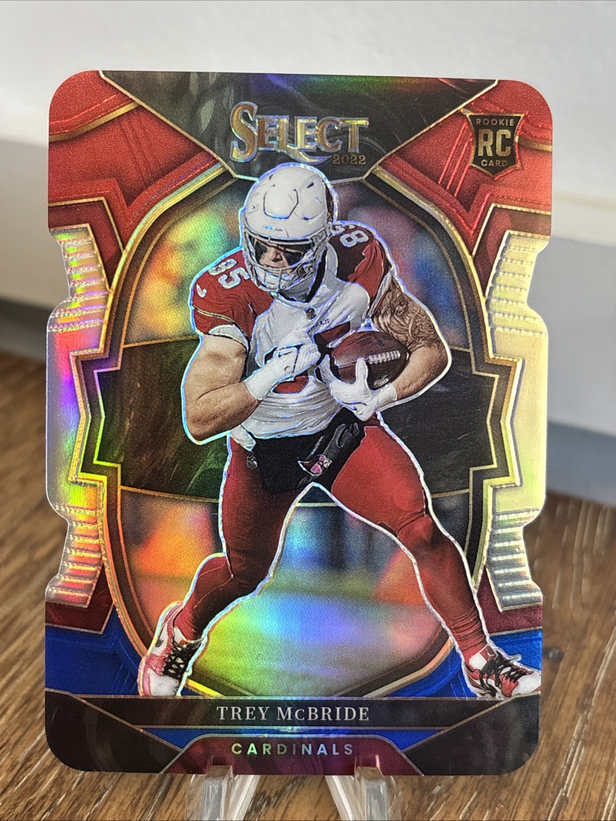 2022 Panini Select - Concourse Trey McBride #11 Red & Blue Prizm Die-Cut (RC)