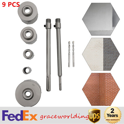 Concrete Hole Saw Kit Hole Saw Cement Core Drill Cutter Bit Set SDS Plus SDS MAX