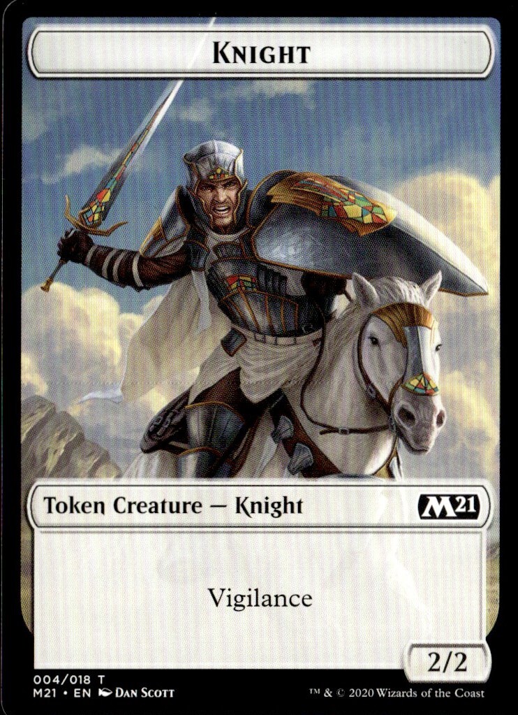 2020 Magic Core Set 2021 Knight Token Common #4 MTG Token Card
