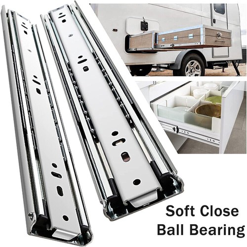 1/2/5/10 Pair Soft Close Full Extension Drawer Slides Runners Ball Bearing Rails - Picture 3 of 30