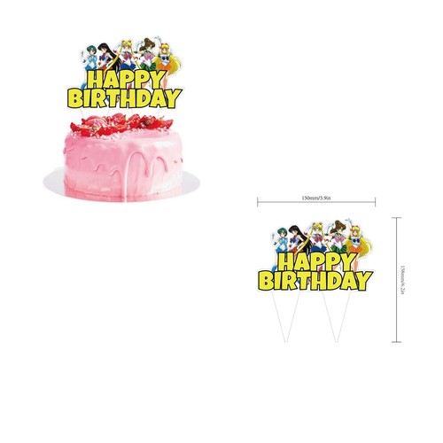 Anime Sailor Moon Birthday Party Decor,Balloon Banner Cake Toppers Set US Seller - Picture 7 of 9