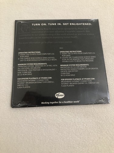 The Charlie Rose Science Series ANTHOLOGY 2008 CD-ROM Pfizer Inc PC & Mac - Picture 2 of 5