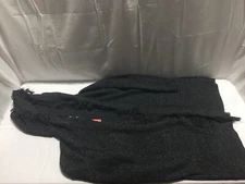 J800 COZY CO. Hooded Fringe Open Cardigan Sweater Black Womens Size S/M