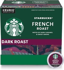 Starbucks FRENCH Dark Roast Single 10 k-Cups Coffee Caramel Sweet Smoke Keurig