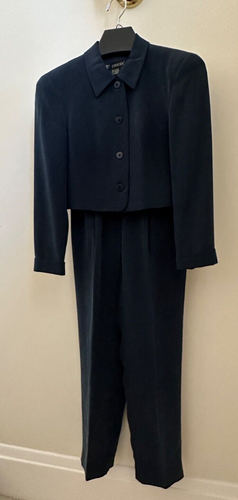 NEW Vintage 1987 Episode Silk Cropped Jacket High Waisted Pant Suit Hong Kong 6