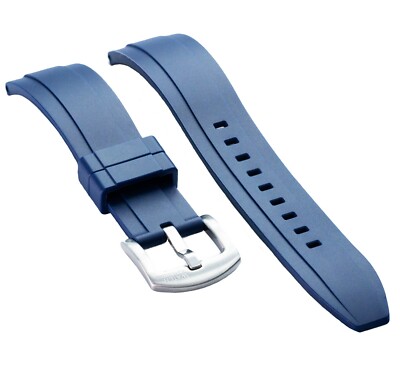Kautschuk Uhrenarmband 20mm blau rubberstrap