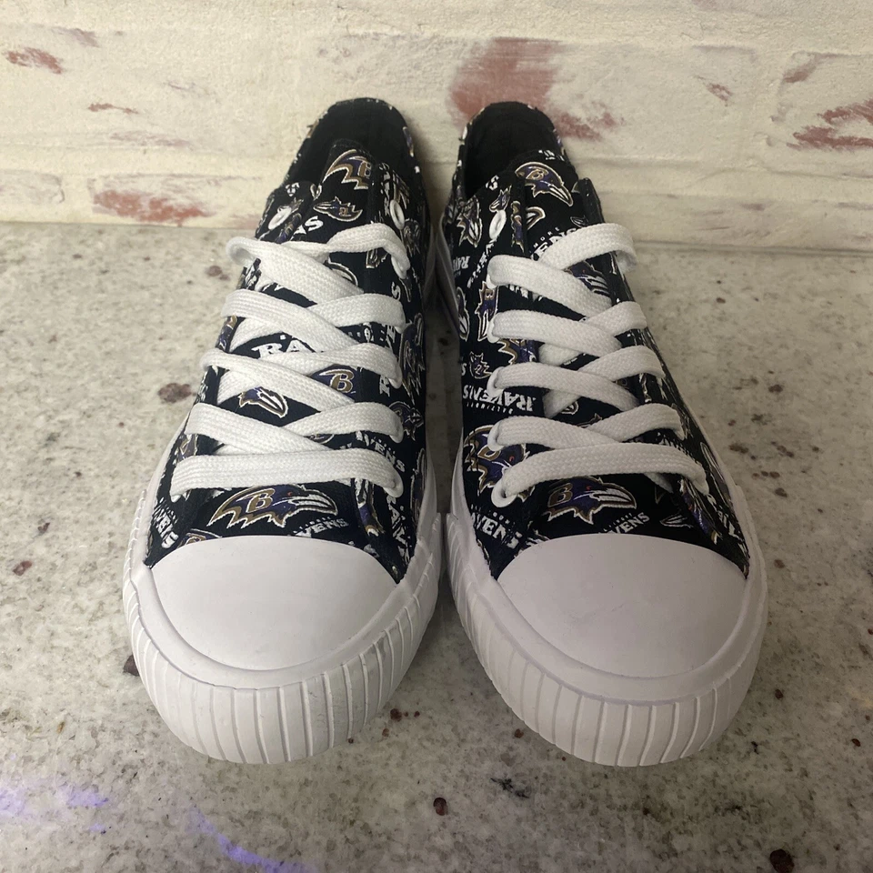 BALTIMORE RAVENS WOMEN SNEAKER SZ 6 LOGO LOW CANVAS CHUCK NWOT - Image 2 of 4