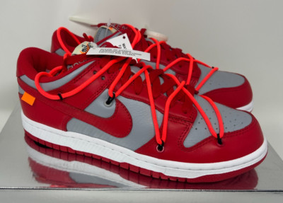 Size 5 - Nike Dunk Low Off-White University Red Shoes Virgil Abloh CT0856-600