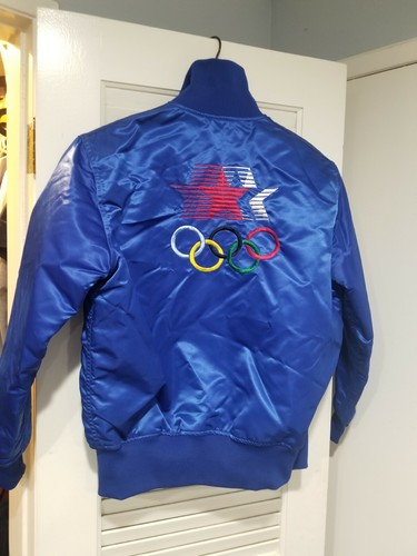 Chaqueta de satén Goodman and Sons de bombardero olímpico de Los Ángeles 1984 de colección - talla 42 R B - Imagen 2 de 4