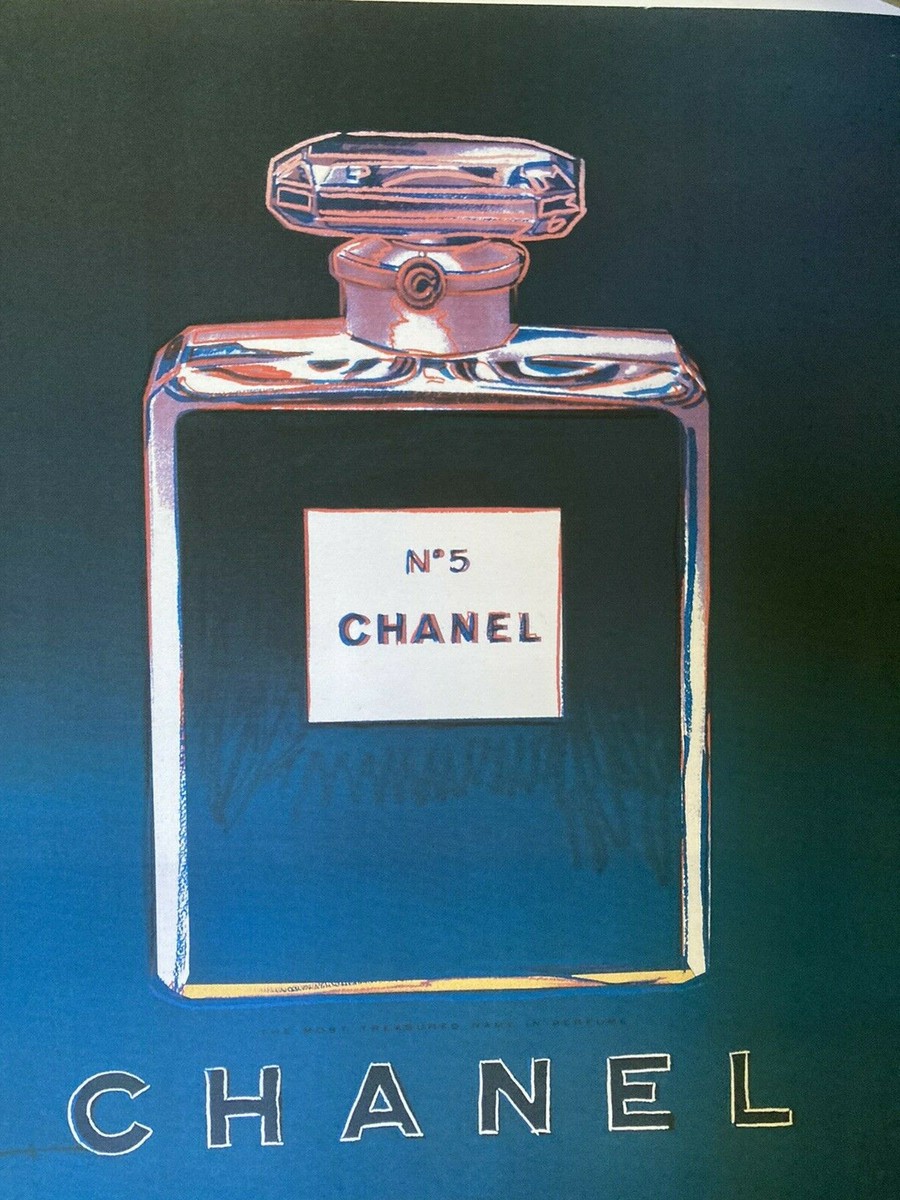 CHANEL店舗ポスターブルー Vintage Original Andy Warhol Chanel Poster 1988 | eBay