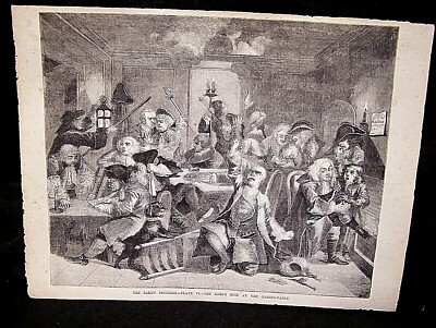 ANTIQUE HOGARTH~''THE RAKE'S PROGRESS''~RUIN GAMING TABLE PLATE VI~ENGRAVED PRINT