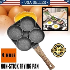4 Holes Egg Fry Pan Pancake Maker Non-stick Egg Burger Pan with Handle