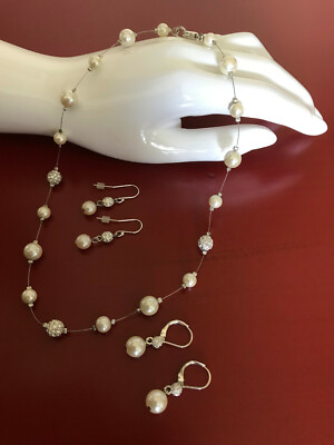Carolee Women's Faux Pearl Necklace & Earrings Never Worn!